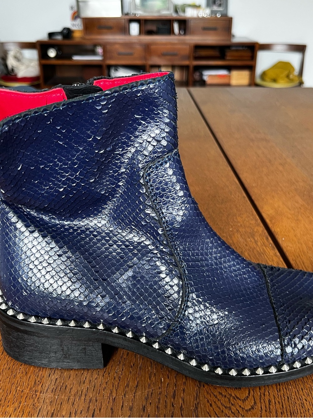 Cobalt blue leather textured boots by Zadig & Voltaire Sz 39 - Picture 10 of 17